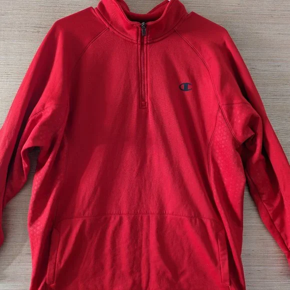 Champion, Jackets & Coats, Champion Cold Weather Gear Duofold Technology  Mens Pullover Red Large Activewear